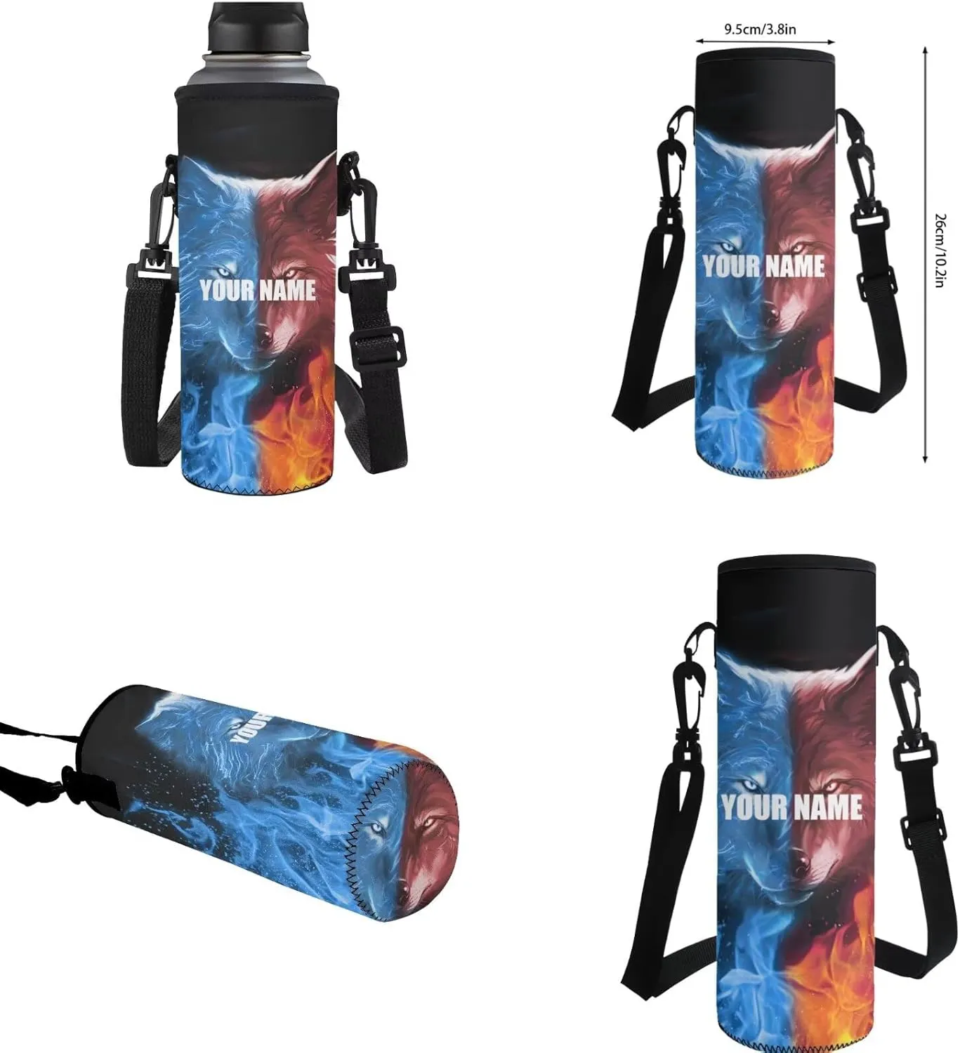Custom Kids Flaming Wolf Backpack,Personalized Backpack with Name/Text Teen Book Bag Practical and Daycare Bag for Travel Can Be Purchased Separately Backpacks for Women Men