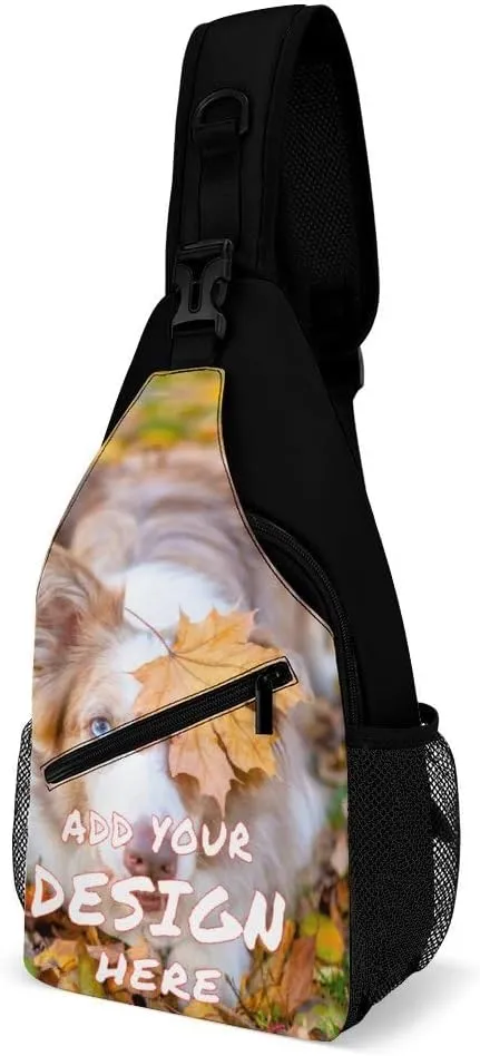 Custom Sling Bag,Custom Crossbody Shoulder Chest Bags With Image Text,Customizable Sling Bag Travel Daypack For Men Women