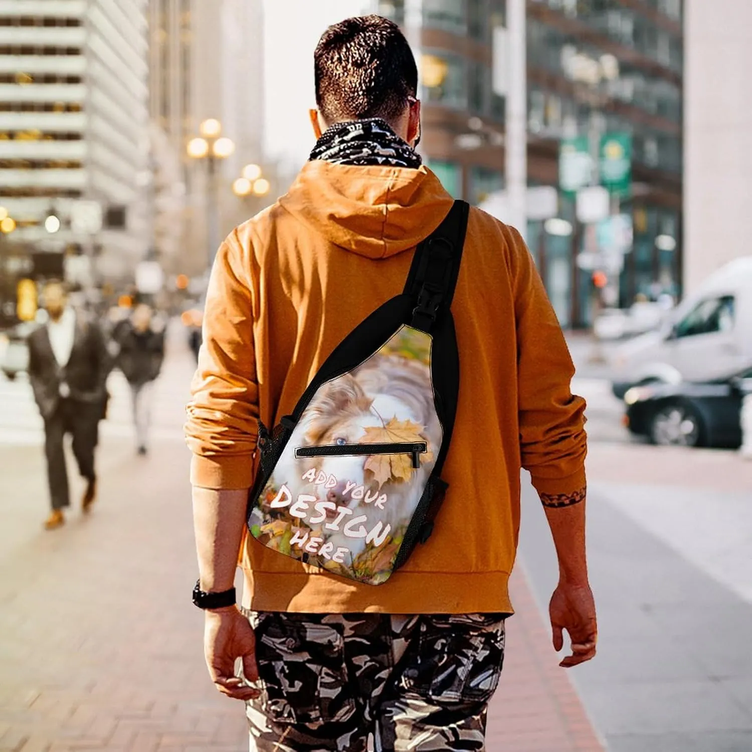 Custom Sling Bag,Custom Crossbody Shoulder Chest Bags With Image Text,Customizable Sling Bag Travel Daypack For Men Women