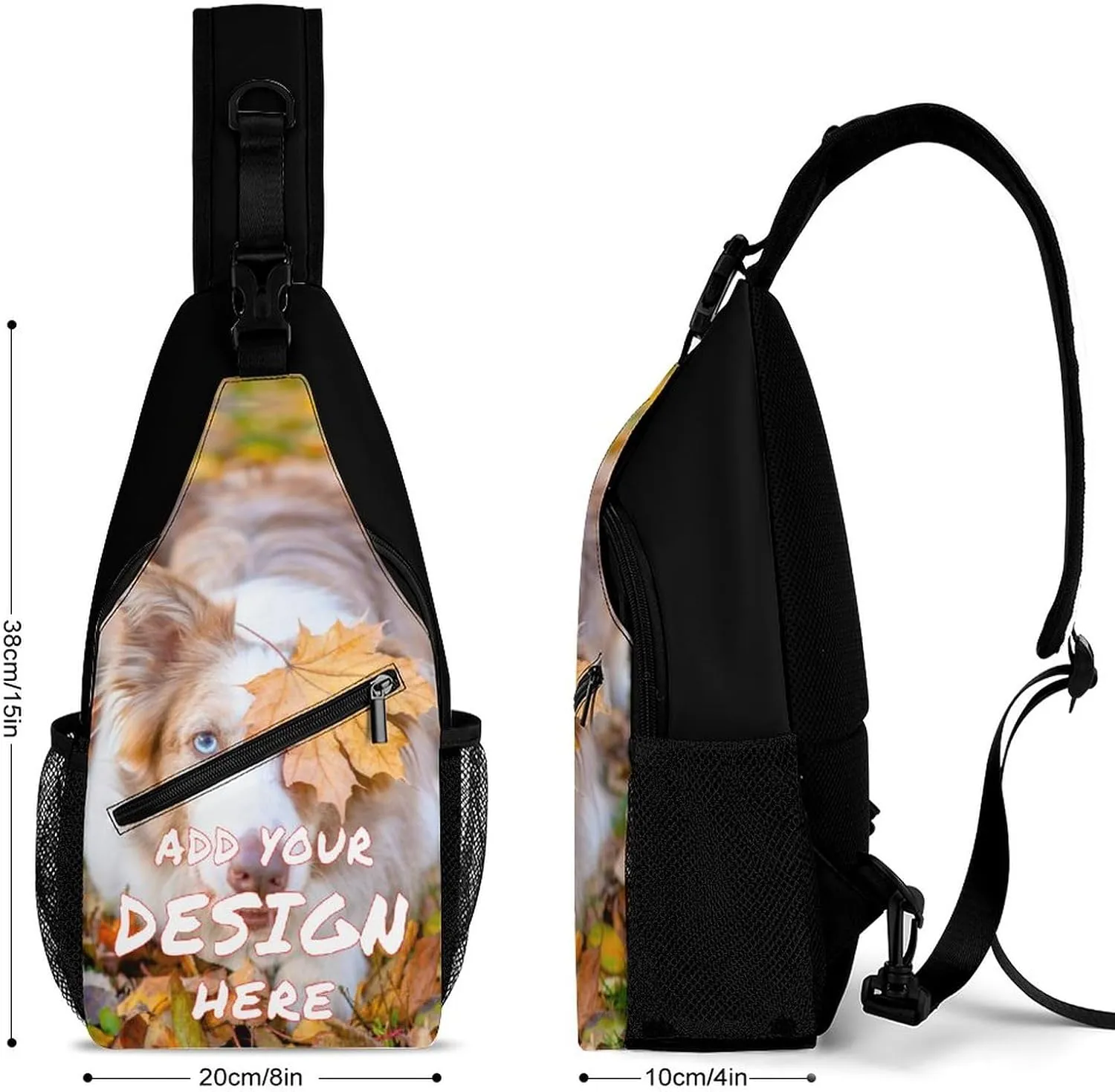 Custom Sling Bag,Custom Crossbody Shoulder Chest Bags With Image Text,Customizable Sling Bag Travel Daypack For Men Women