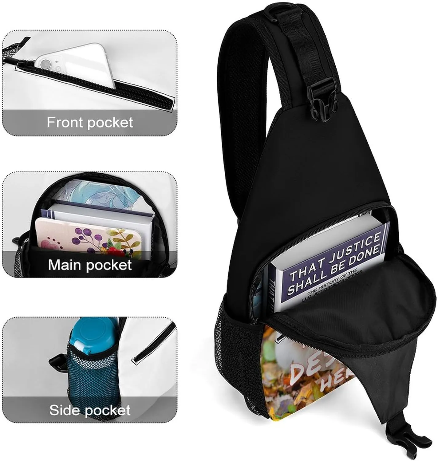 Custom Sling Bag,Custom Crossbody Shoulder Chest Bags With Image Text,Customizable Sling Bag Travel Daypack For Men Women