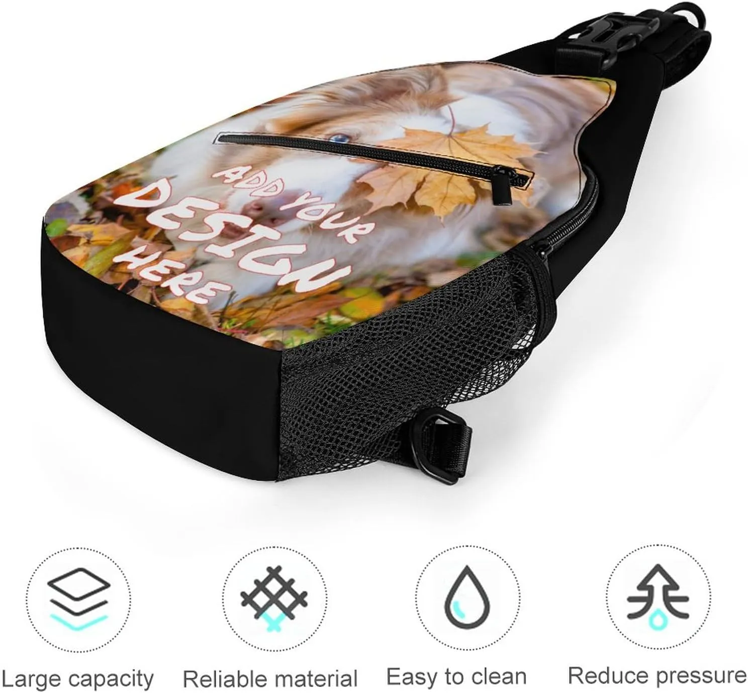 Custom Sling Bag,Custom Crossbody Shoulder Chest Bags With Image Text,Customizable Sling Bag Travel Daypack For Men Women