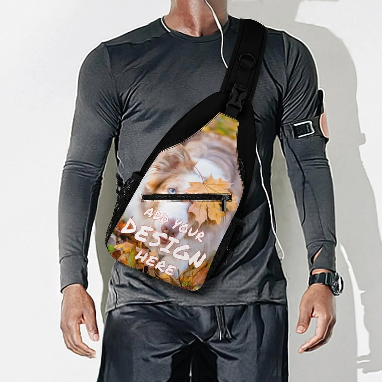 Custom Sling Bag,Custom Crossbody Shoulder Chest Bags With Image Text,Customizable Sling Bag Travel Daypack For Men Women