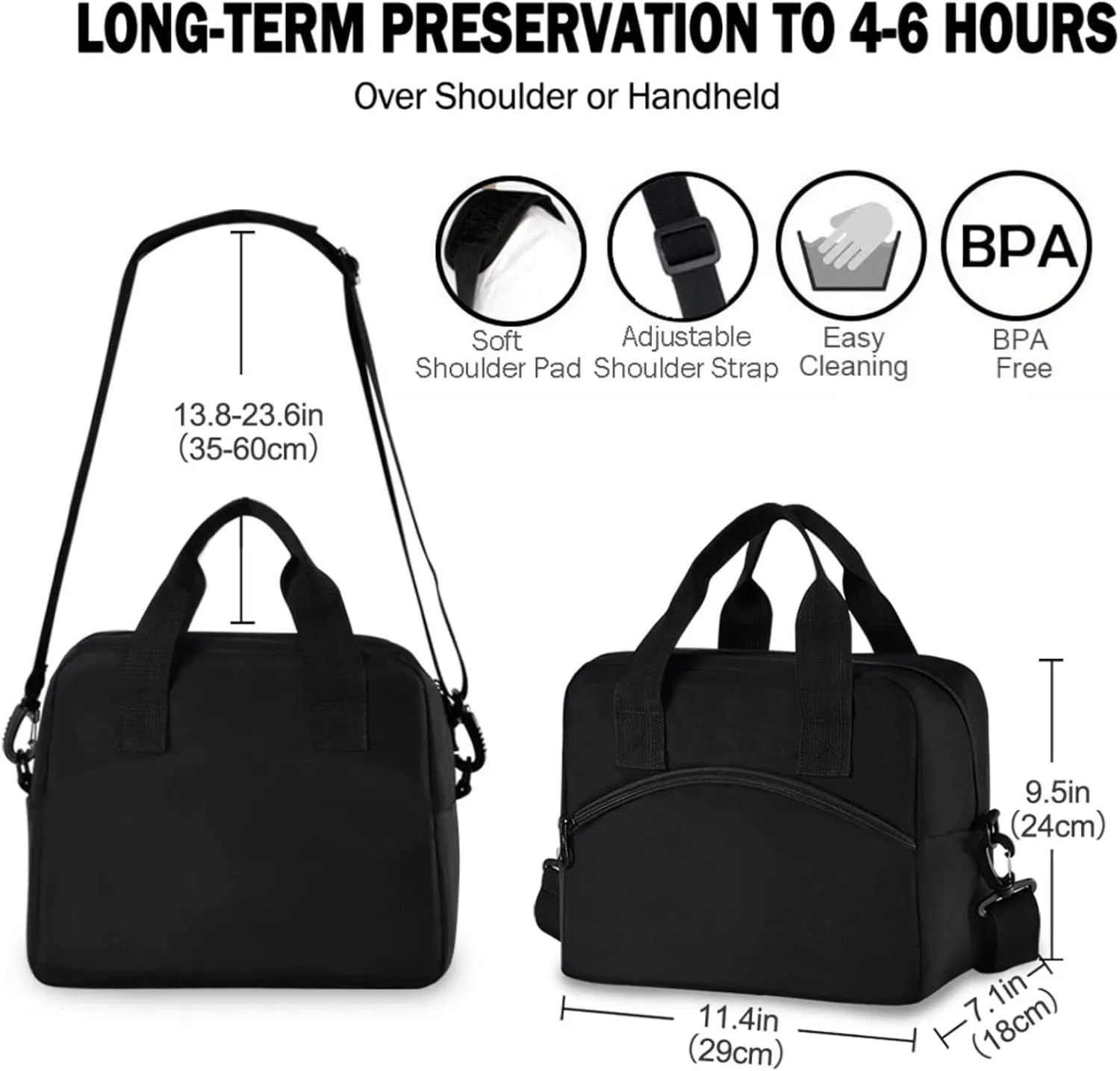 Cute Dog Dachshunds Bones Paw Bowls Insulated Lunch Tote Bag Reusable Cooler Lunch Box with Shoulder Strap for Women Men Work Picnic School Beach