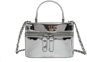 Cute Handbag Purse for Women, Sling Purse Aesthetic Grunge Top Handle Bag Fashion Y2K Shoulder Handbags Women Ladies (silver)