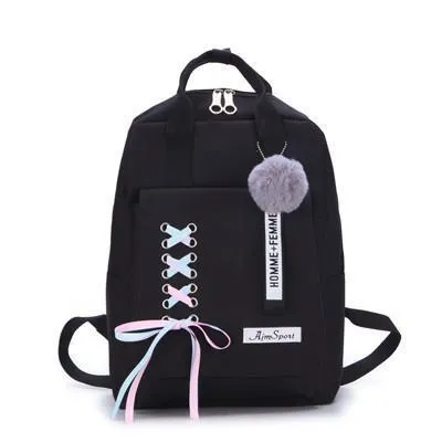 Cute Ribbon Backpack Set