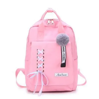 Cute Ribbon Backpack Set