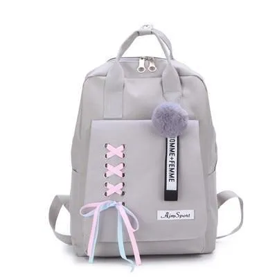 Cute Ribbon Backpack Set