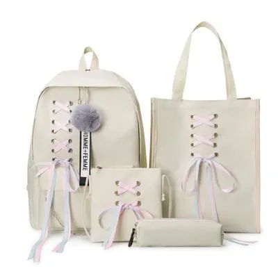Cute Ribbon Backpack Set