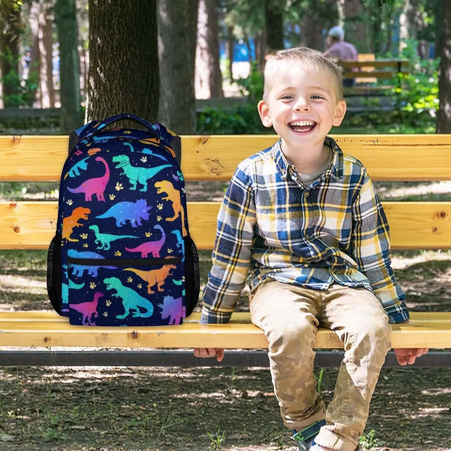 Dinosaur Backpack for Boys Girls, School Backpack for Kids, 17 Inch Kids Bookbag for Elementary Middle School, Funny, Colorful Durable Girls Dinosaur Backpacks