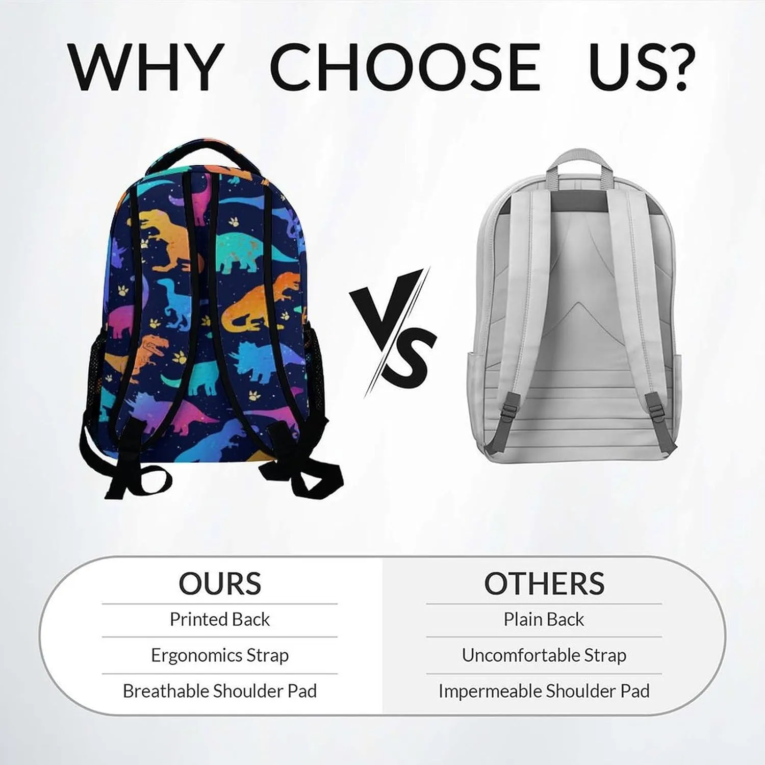 Dinosaur Backpack for Boys Girls, School Backpack for Kids, 17 Inch Kids Bookbag for Elementary Middle School, Funny, Colorful Durable Girls Dinosaur Backpacks