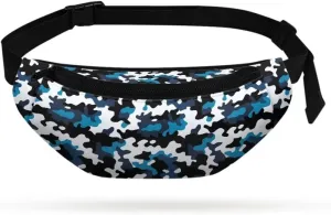 doginthehole Camo Kids Fanny Pack for Boys Blue Black Camouflage Crossbody Bag Lightweight Chest Bag Small Travel Essentials for Casual Running Traveling Hiking Gifts