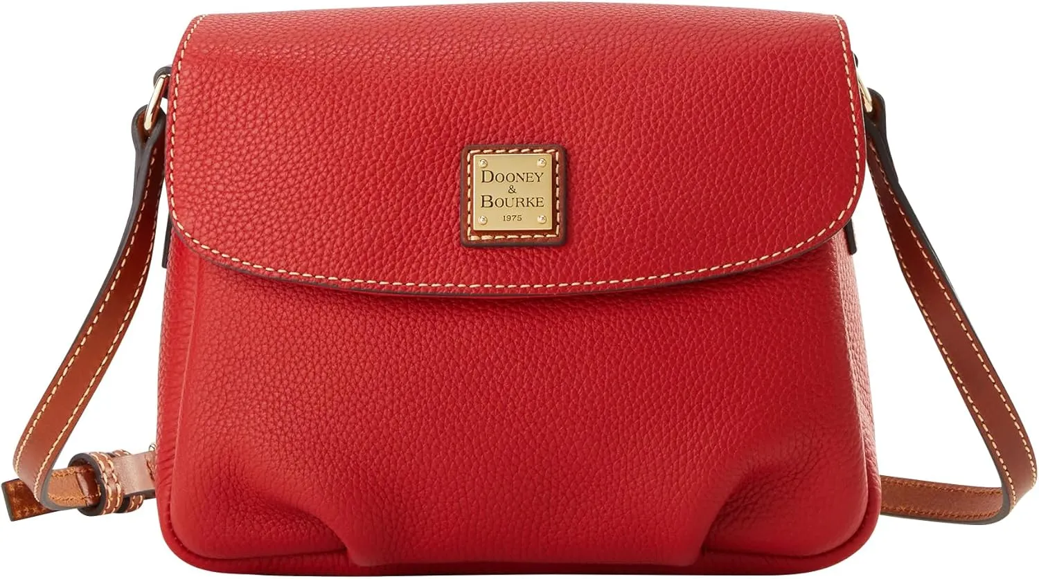 Dooney & Bourke Handbag, Pebble Grain Flap Crossbody - Red