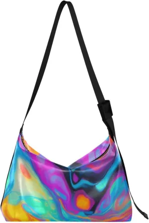 Dopamine Color Abstraction Ladies Side Bag Crossbody Waterproof Womens Crossbody Sling Bag Cute Purse