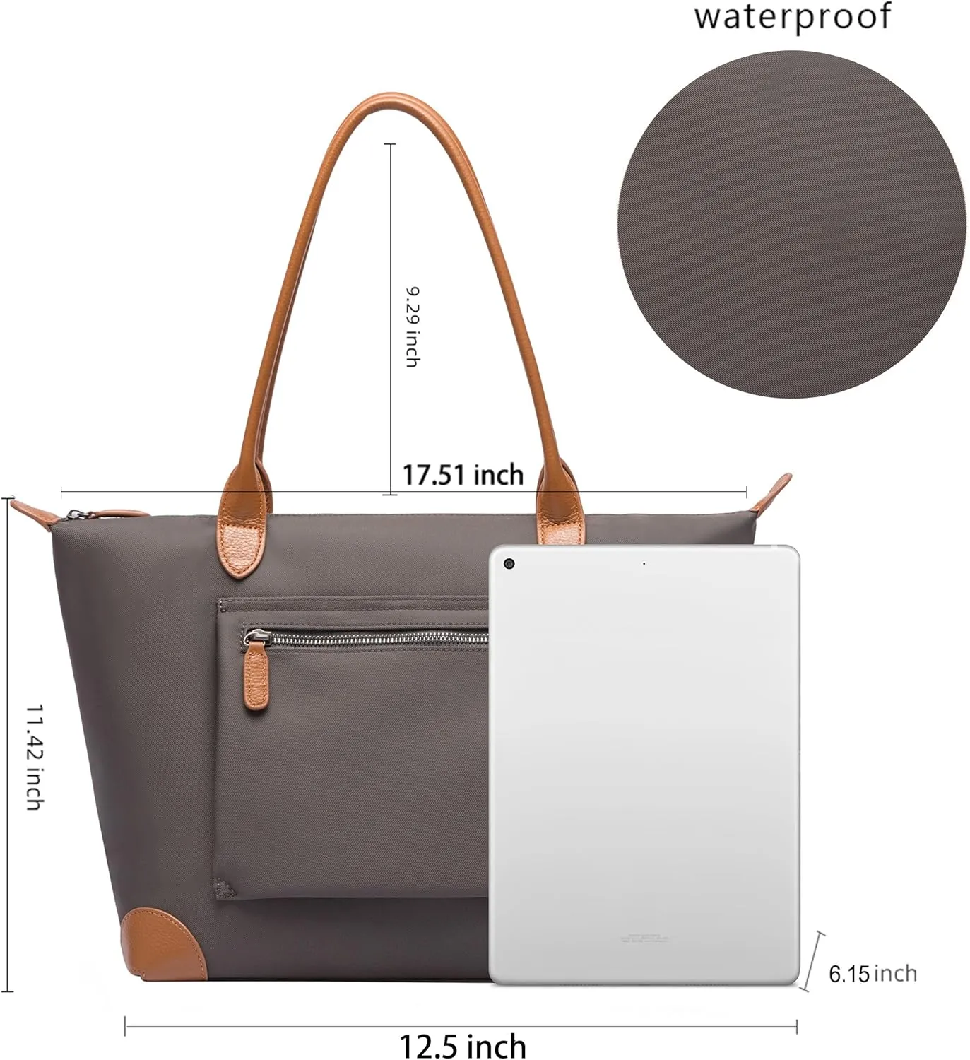 DORIS&JACKY Tote Bag For Women Large Lightweight Designer Leather Nylon Work Shoulder Bag And Foldable Travel Purse