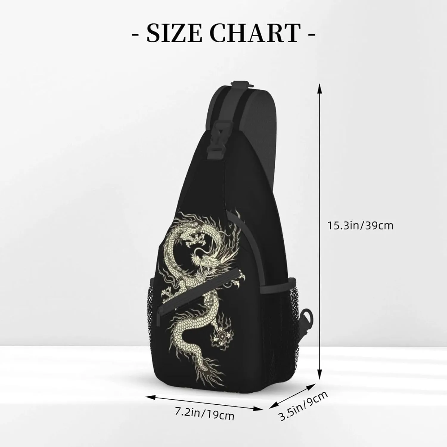 Dragon Shoulder Bag Mens Sling Backpack Daypack Casual Backpack Hiking Bag Cool Backpack Bag
