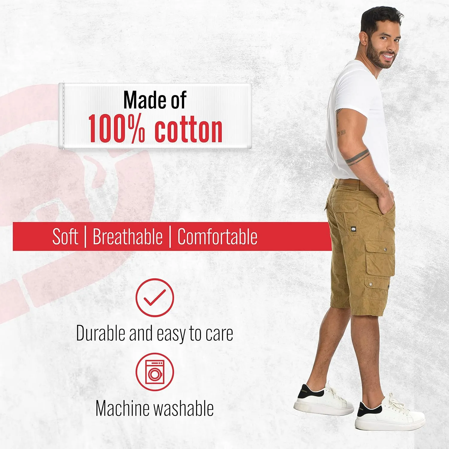 Ecko Cargo Shorts for Men – Twill Camo Mens Cargo Shorts with Belt Big and Tall