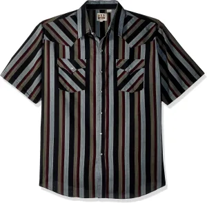 ELY CATTLEMAN Men's Short Sleeve Stripe Western Shirt