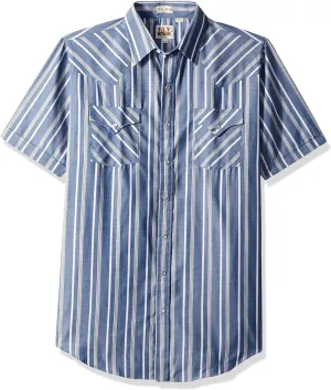 ELY CATTLEMAN Men's Short Sleeve Stripe Western Shirt