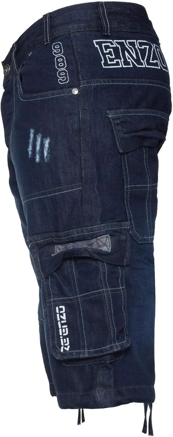 Enzo Jeans Men's Classic Relaxed Fit Cargo Short