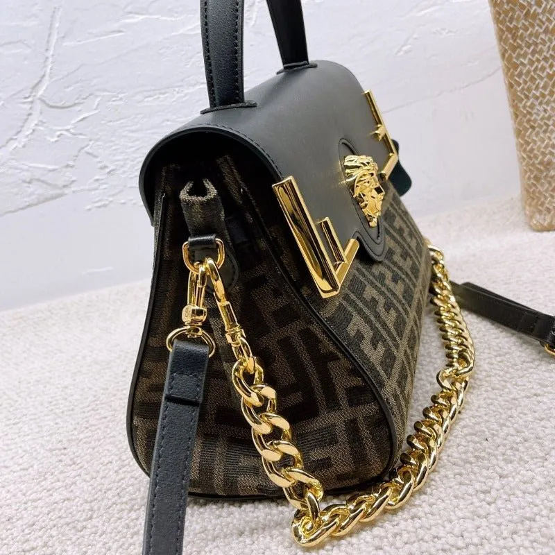 ESMEE - La Medusa Top Handle Bag Brown/Black