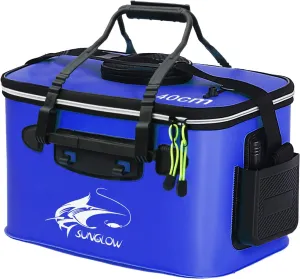EVA Fishing Bag - Foldable Multi-Functional Bucket for Live Fish, 6GAL/Dark Blue