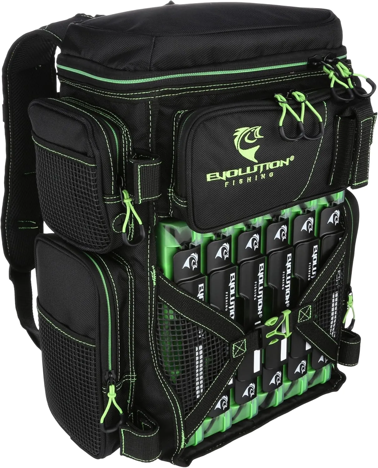 Evolution Fishing Drift Series Tackle Backpack – 3600, Outdoor Rucksack w/ 6 Fishing Tackle Trays, Heavy Duty