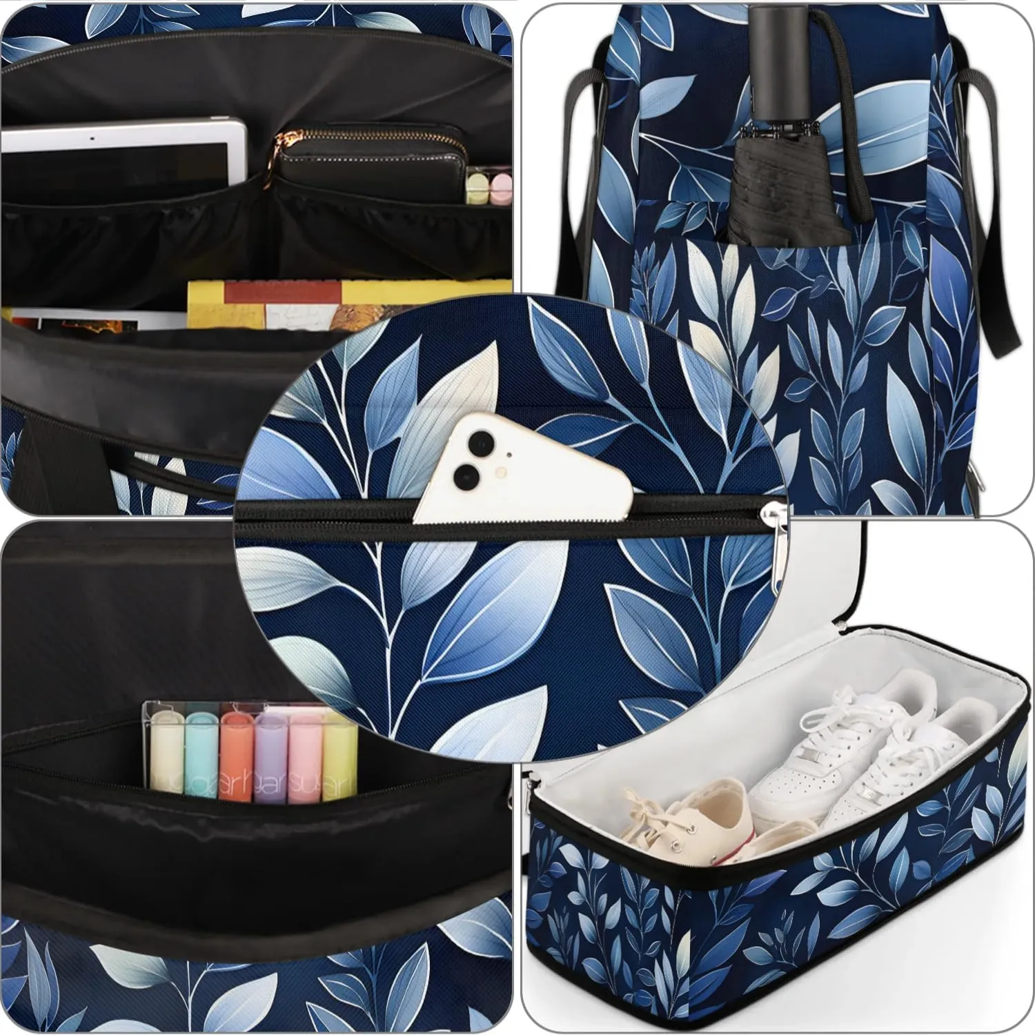 Exquisite Vivid Print Flora Travel Duffle Bag, Collapsible Travel Bag Sports Gym Bag With Shoes Compartment Weekender Bag Overnight Bag For Women Men