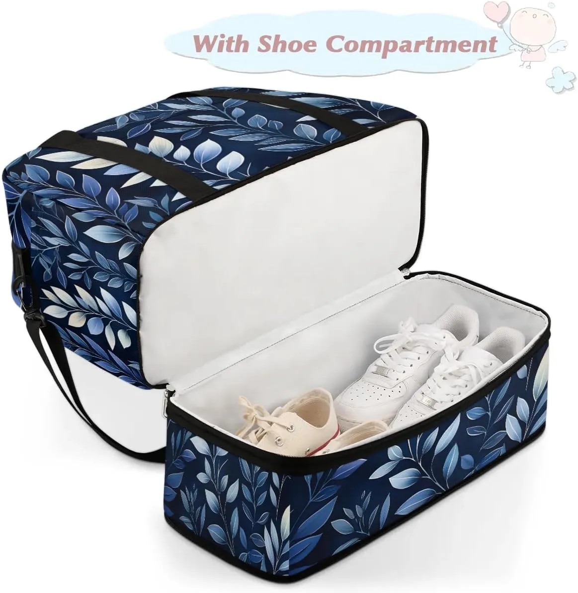 Exquisite Vivid Print Flora Travel Duffle Bag, Collapsible Travel Bag Sports Gym Bag With Shoes Compartment Weekender Bag Overnight Bag For Women Men