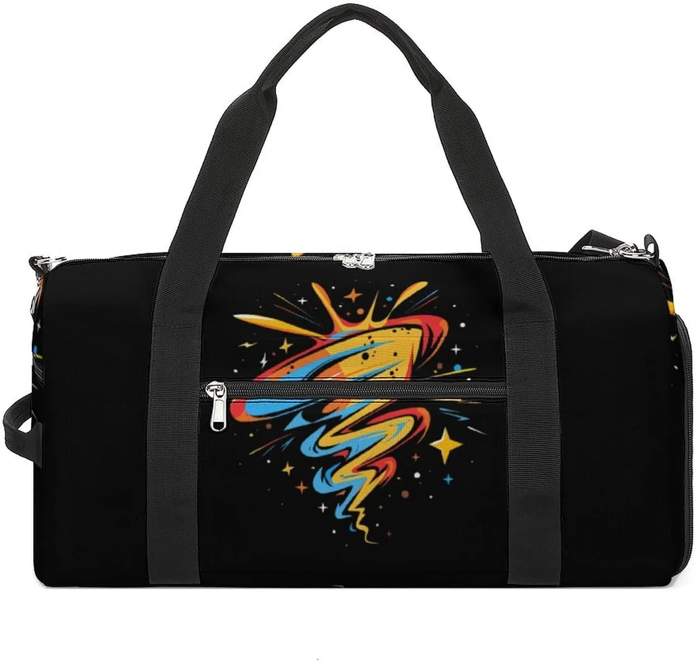 Fantasy Tornado Psychedelic Gym Sport Bag Travel Duffel Bags Tote with Shoe Compartment Water Resistant Pouch Unisex