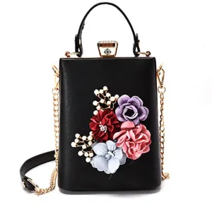 Fashion 3D Flowers Women Chain Bags