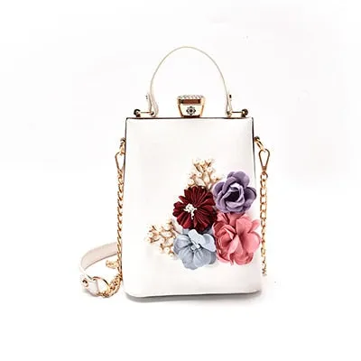 Fashion 3D Flowers Women Chain Bags