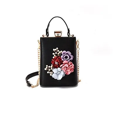 Fashion 3D Flowers Women Chain Bags