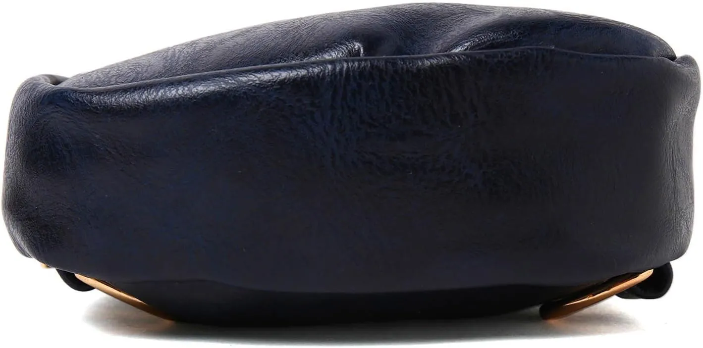 Fashion Chest Bag Soft Leather Texture Crossbody Bag Large Capacity Simple Retro Shoulder Bags (Dark Blue, One Size)