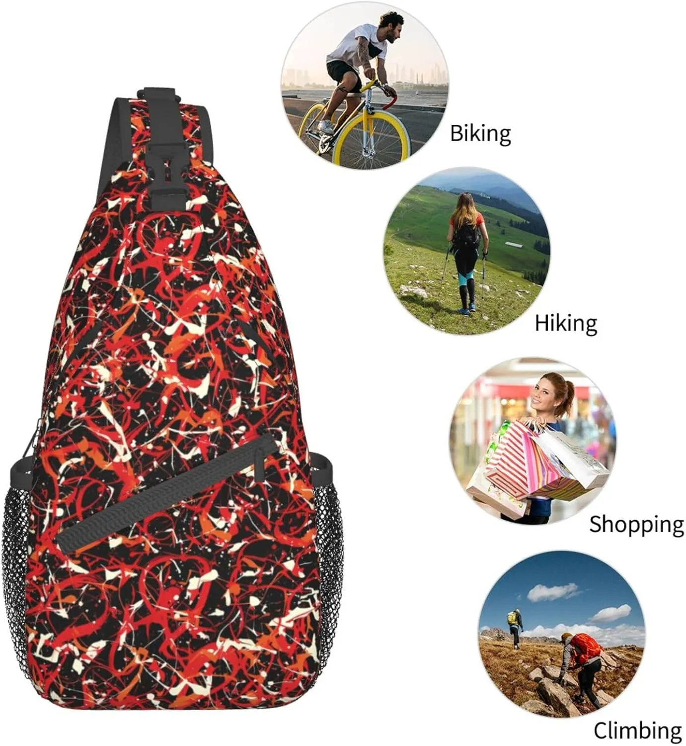 Fashion Chest Sling Bag For Women Men Adjustable Strap Crossbody Shoulder Backpack Hiking Travel Fashion Unisex Daypack