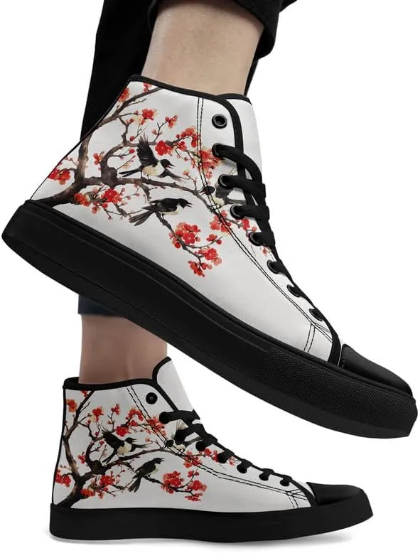 Fashion Chinese Style Canvas High-top Shoes Comfortable Panda Bamboo Cranes Eastern Casual Walking Shoes for Men Women