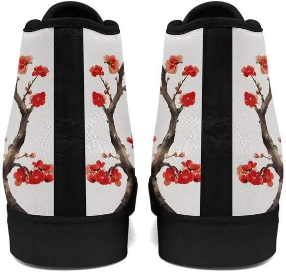 Fashion Chinese Style Canvas High-top Shoes Comfortable Panda Bamboo Cranes Eastern Casual Walking Shoes for Men Women