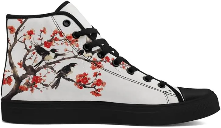 Fashion Chinese Style Canvas High-top Shoes Comfortable Panda Bamboo Cranes Eastern Casual Walking Shoes for Men Women