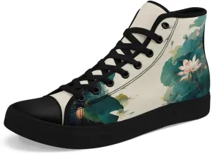 Fashion Chinese Style Canvas High-top Shoes Comfortable Panda Bamboo Cranes Eastern Casual Walking Shoes for Men Women