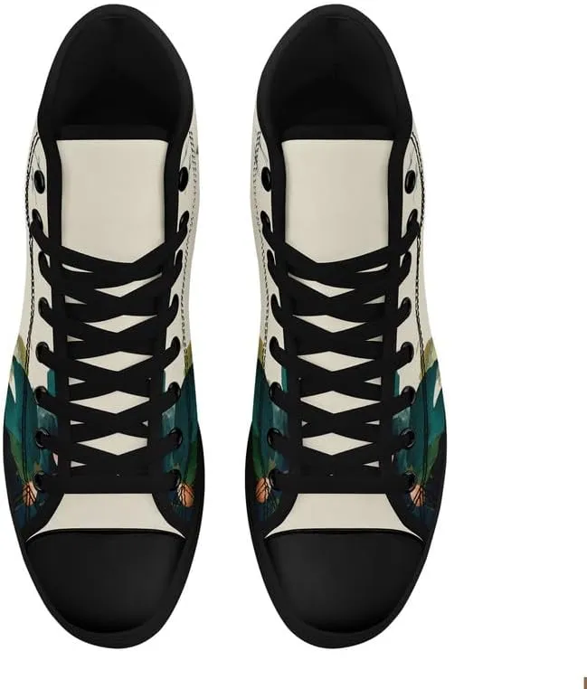 Fashion Chinese Style Canvas High-top Shoes Comfortable Panda Bamboo Cranes Eastern Casual Walking Shoes for Men Women