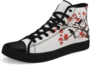 Fashion Chinese Style Canvas High-top Shoes Comfortable Panda Bamboo Cranes Eastern Casual Walking Shoes for Men Women