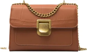 Fashion Flap Crossbody Bags for Women - Retro Small Square Chain Purse & Handbag (Yellow)