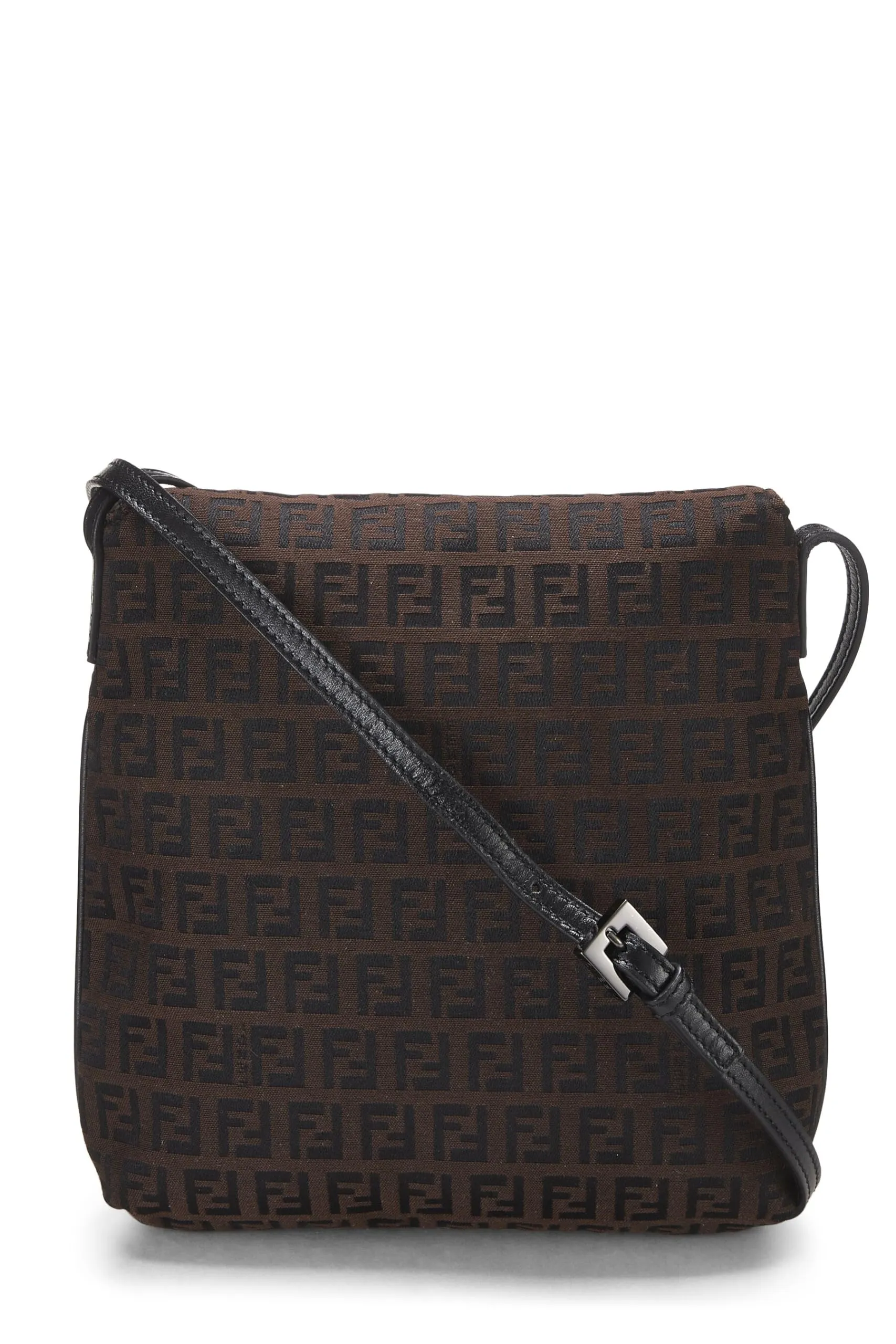 Fendi,  Brown Zucchino Canvas Tube Messenger Small, Brown