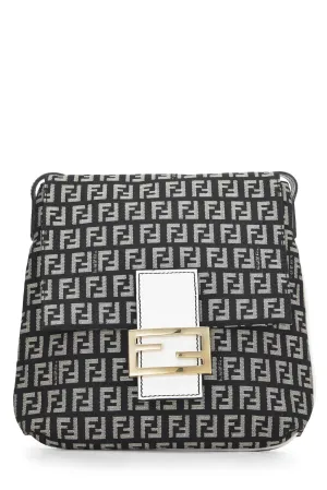 Fendi,  Navy Zucchino Canvas Tube Messenger, White
