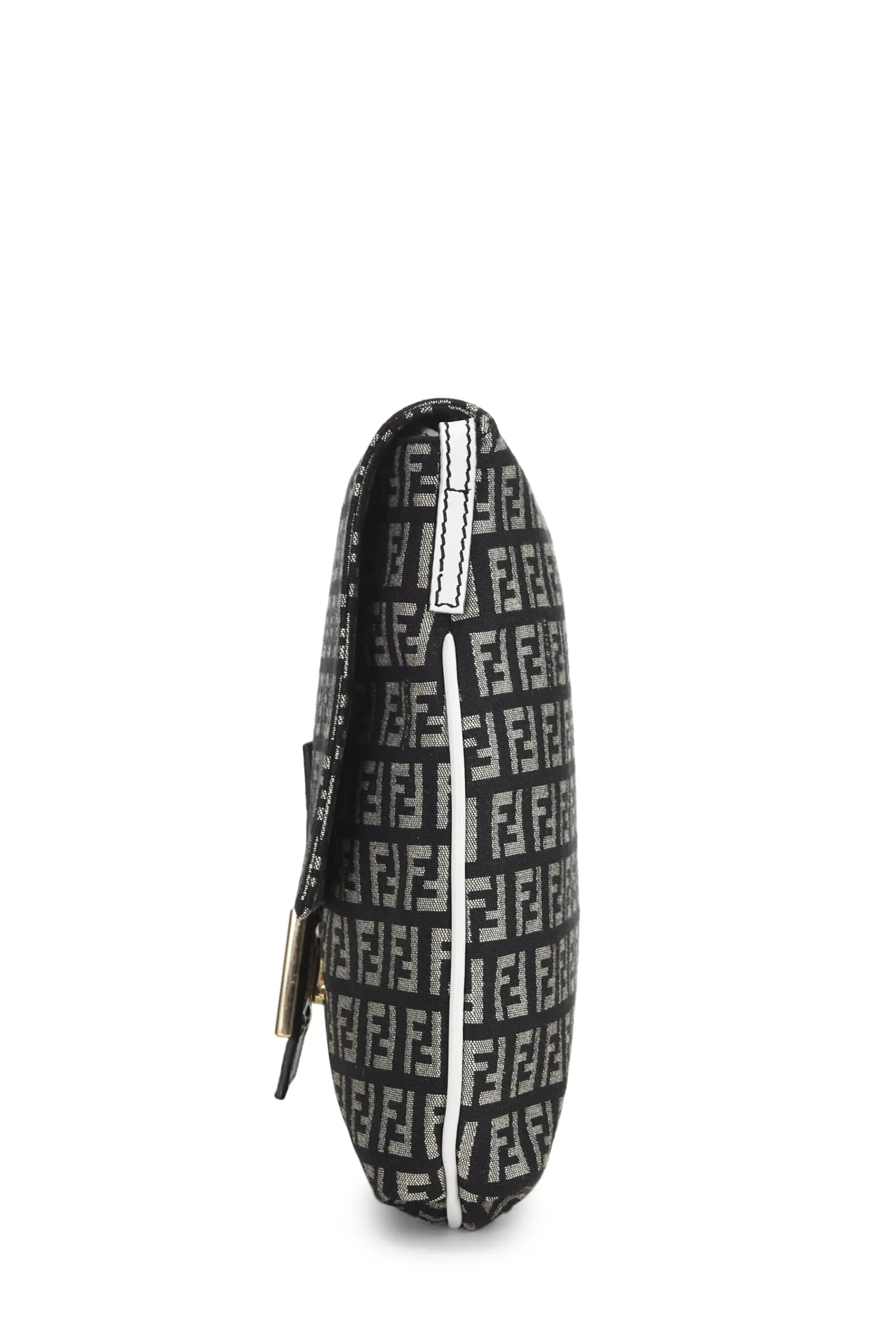 Fendi,  Navy Zucchino Canvas Tube Messenger, White