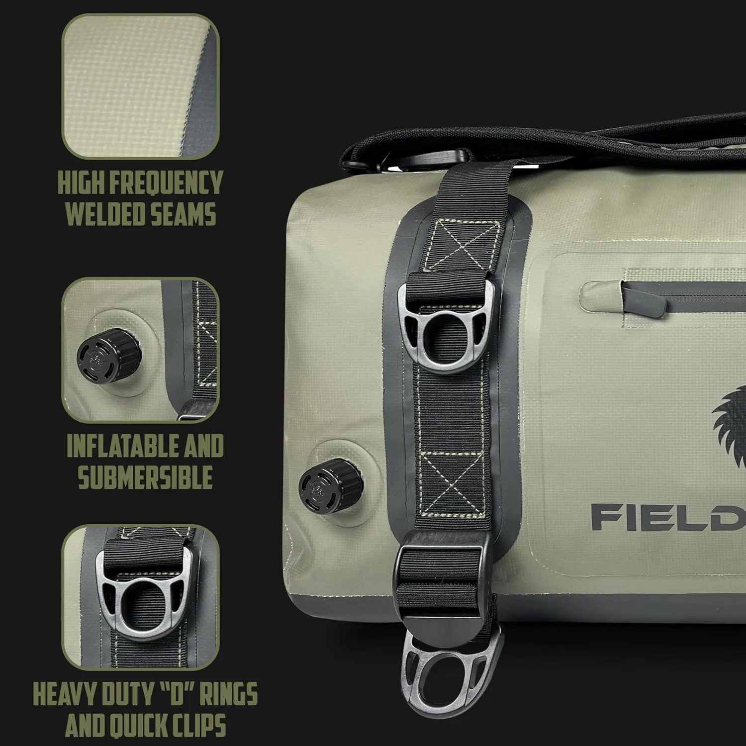 FIELDCRAFT SEA WOLF Waterproof Duffel Bag (Green, 40L)
