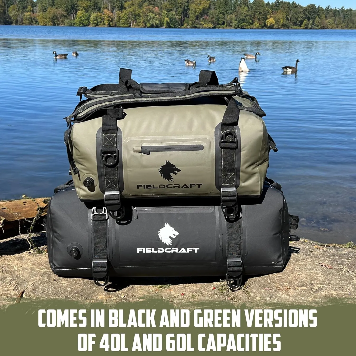 FIELDCRAFT SEA WOLF Waterproof Duffel Bag (Green, 40L)