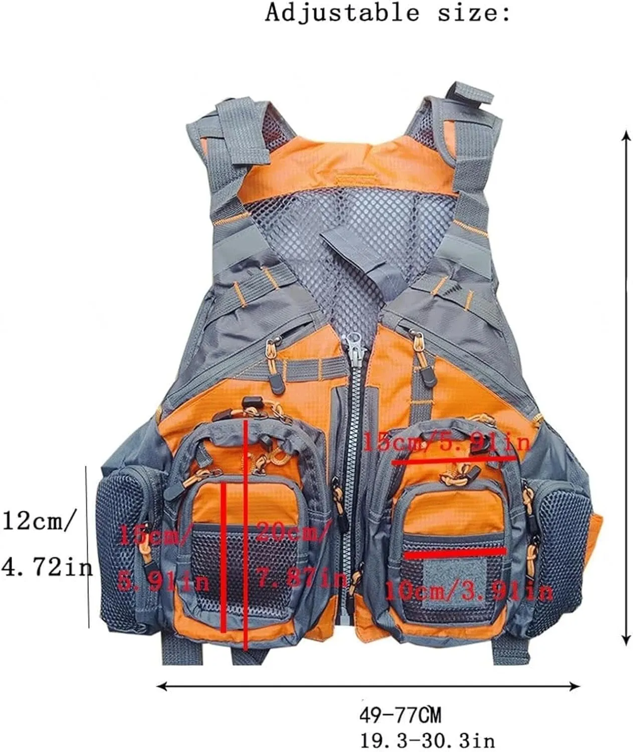 Fishing Jackets with Adjustable Latch and Zipper, Multi-Pockets Jacket for Boating Fishing Surfing