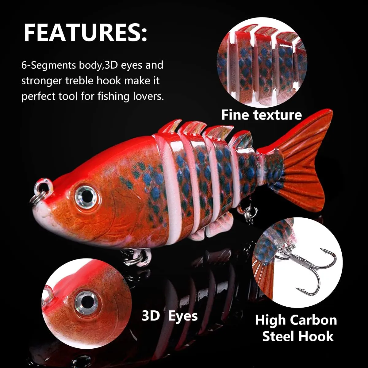 Fishing Lures for Bass Trout Animated Multi Jointed Swimbaits Slow Sinking Bionic Swimming Lures Bass Swim Warrior Swimbait Freshwater Saltwater Bass Lifelike Fishing Lures Kit
