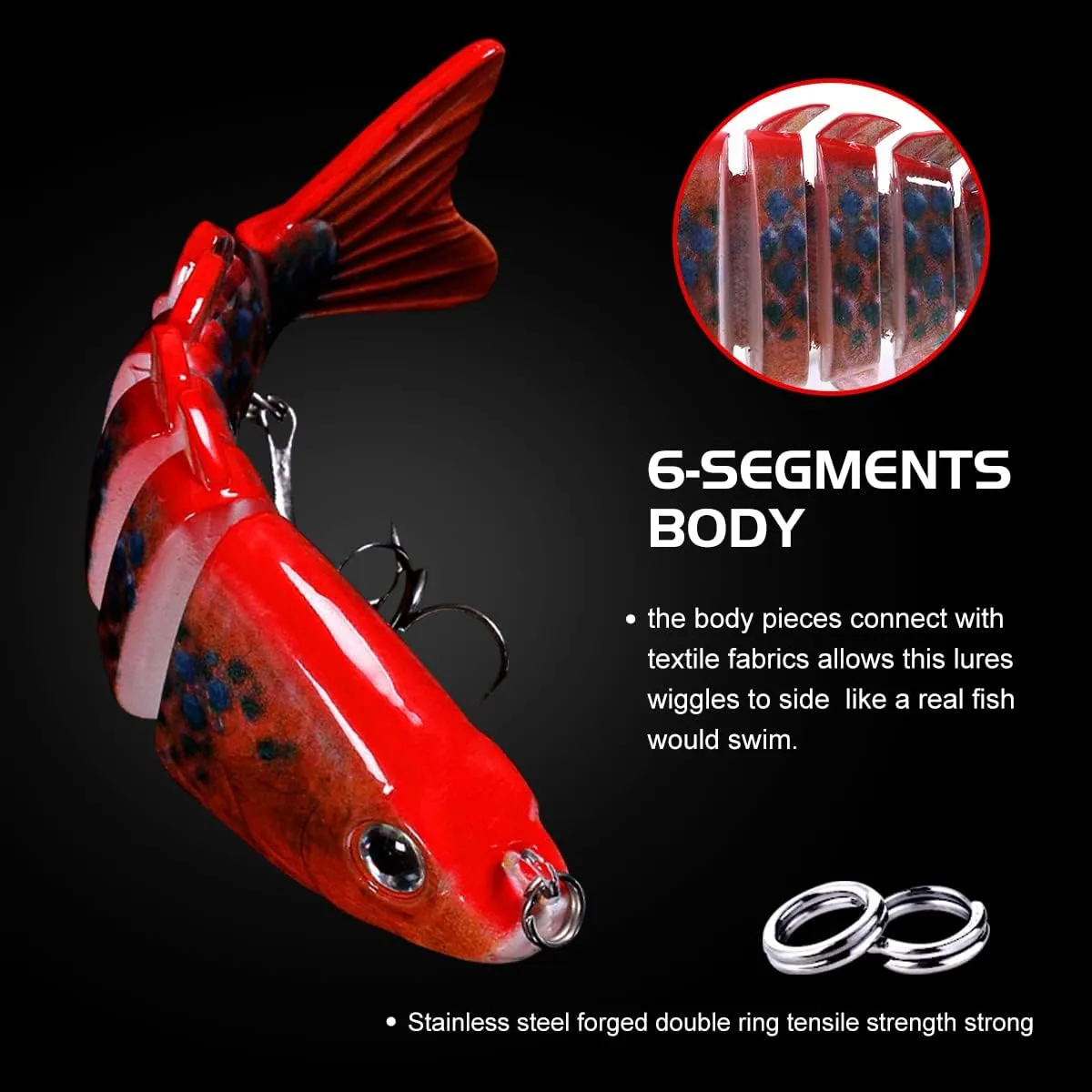 Fishing Lures for Bass Trout Animated Multi Jointed Swimbaits Slow Sinking Bionic Swimming Lures Bass Swim Warrior Swimbait Freshwater Saltwater Bass Lifelike Fishing Lures Kit
